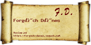 Forgách Dénes névjegykártya