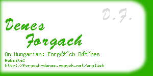 denes forgach business card